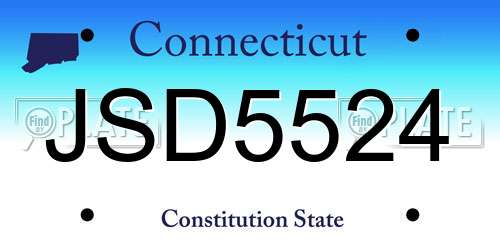 JSD5524 Connecticut License Plate