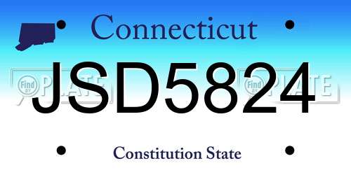 JSD5824 Connecticut License Plate