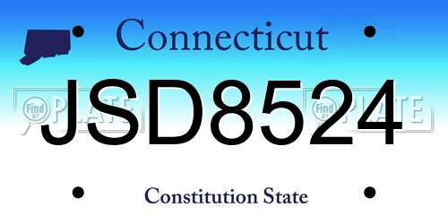 JSD8524 Connecticut License Plate