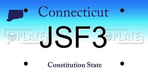 JSF3 Connecticut License Plate