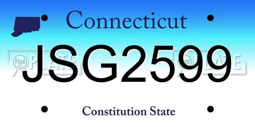 JSG2599 Connecticut License Plate