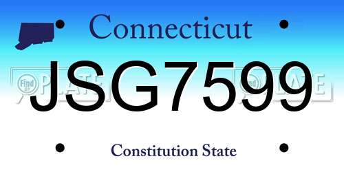 JSG7599 Connecticut License Plate