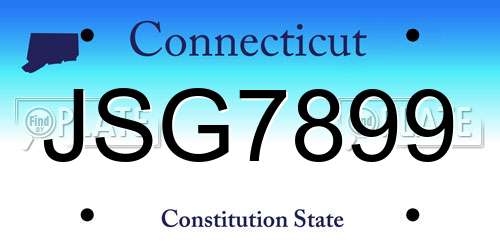 JSG7899 Connecticut License Plate