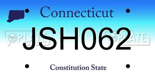 JSH062 Connecticut License Plate