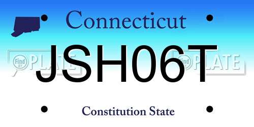 JSH06T Connecticut License Plate