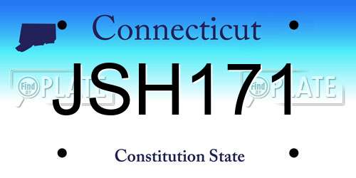 JSH171 Connecticut License Plate