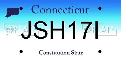 JSH17I Connecticut License Plate
