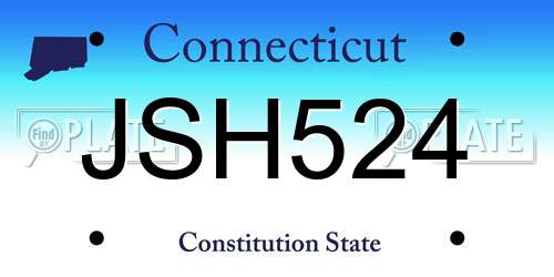 JSH524 Connecticut License Plate