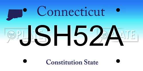 JSH52A Connecticut License Plate