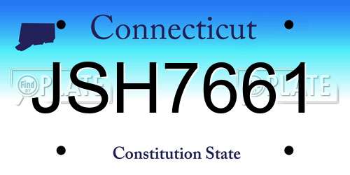 JSH7661 Connecticut License Plate