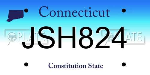 JSH824 Connecticut License Plate