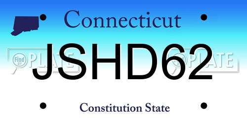 JSHD62 Connecticut License Plate