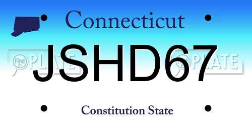 JSHD67 Connecticut License Plate