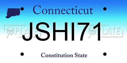 JSHI71 Connecticut License Plate