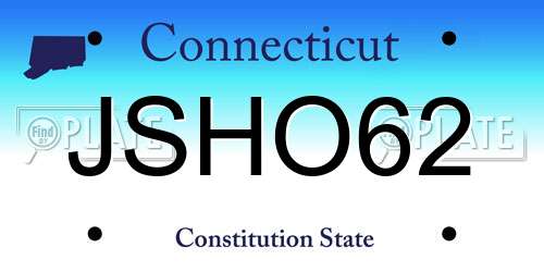 JSHO62 Connecticut License Plate