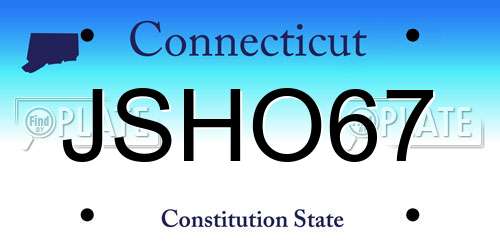 JSHO67 Connecticut License Plate