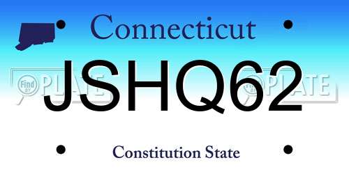 JSHQ62 Connecticut License Plate