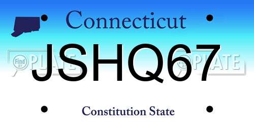 JSHQ67 Connecticut License Plate