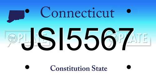 JSI5567 Connecticut License Plate