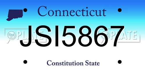 JSI5867 Connecticut License Plate