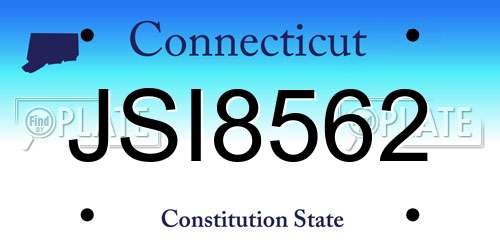 JSI8562 Connecticut License Plate