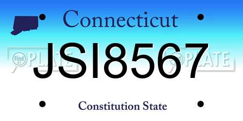 JSI8567 Connecticut License Plate