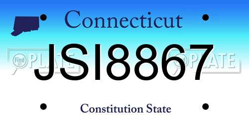 JSI8867 Connecticut License Plate