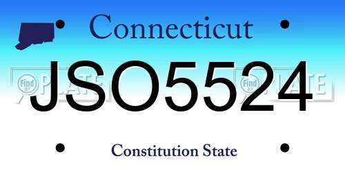 JSO5524 Connecticut License Plate