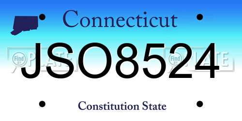 JSO8524 Connecticut License Plate