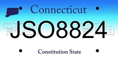 JSO8824 Connecticut License Plate