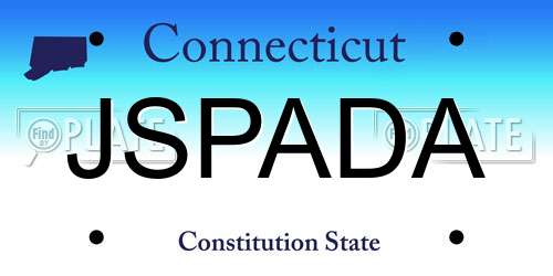 JSPADA Connecticut License Plate