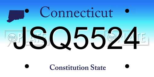 JSQ5524 Connecticut License Plate