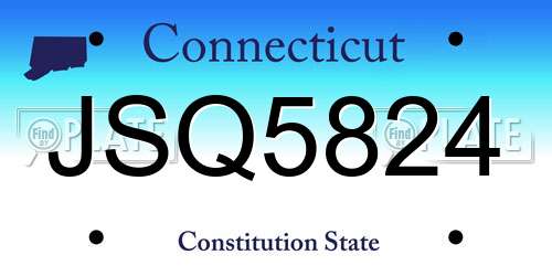 JSQ5824 Connecticut License Plate
