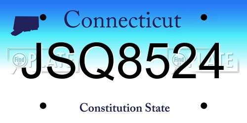 JSQ8524 Connecticut License Plate