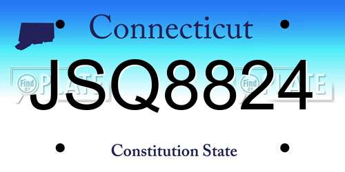 JSQ8824 Connecticut License Plate