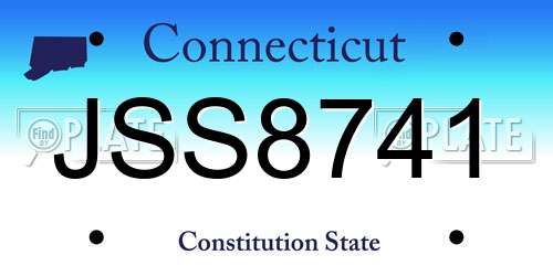 JSS8741 Connecticut License Plate