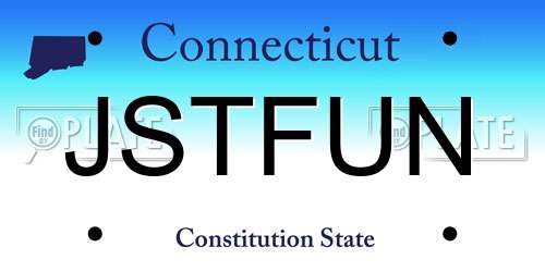 JSTFUN Connecticut License Plate