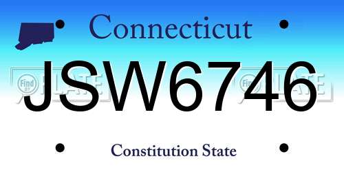 JSW6746 Connecticut License Plate
