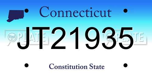 JT21935 Connecticut License Plate