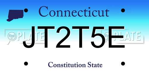 JT2T5E Connecticut License Plate