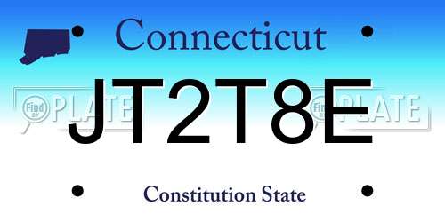 JT2T8E Connecticut License Plate