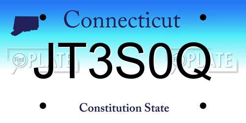 JT3S0Q Connecticut License Plate