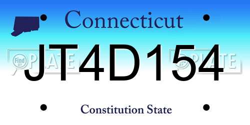 JT4D154 Connecticut License Plate
