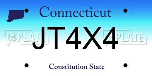 JT4X4 Connecticut License Plate