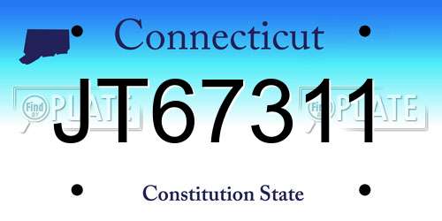 JT67311 Connecticut License Plate