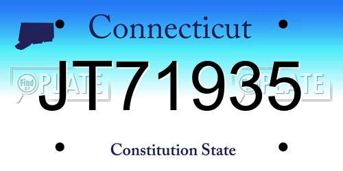JT71935 Connecticut License Plate