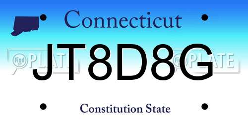 JT8D8G Connecticut License Plate