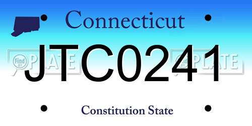 JTC0241 Connecticut License Plate