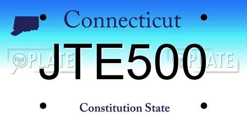 JTE500 Connecticut License Plate