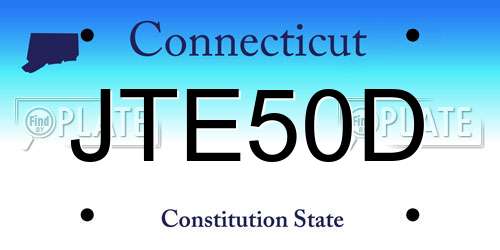 JTE50D Connecticut License Plate